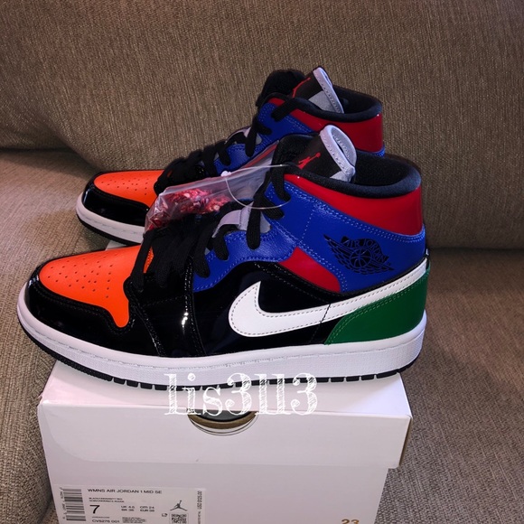 Jordan 1 Mid Multi Patent - Picture 7 of 10